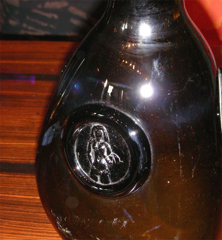 A brown glass bottle by Eric Hoglund Sweden, C 1960 For Sale 1