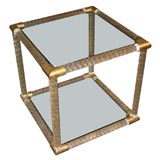 Venetian twisted and gilded glass coffee table. Venetian twisted and gilded glass coffee table.