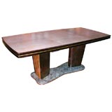 Art deco Parchment top rosewood dining table. c.1935