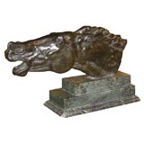 French Art Deco Bronze Horse Head  Sculpture.