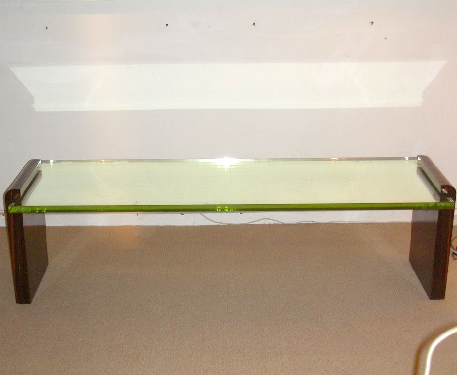 Low Table with a Mirrored Top by Jacques Adnet