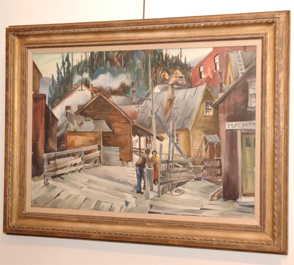This is a nice watercolor for the well known (WPA)New England,Alaska artist , Prescott M Jones, 1904-1981, signed LR, not examined out of the frame, and measures are approx of a full sheat of watercolor paper, 32 x 22 inches.