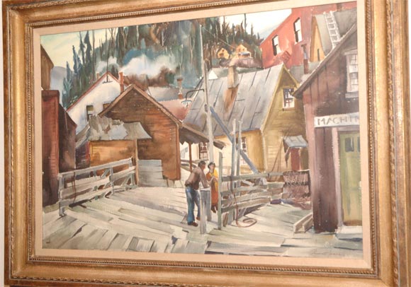 American Prescott M M Jones watercolor painting, New England, Alaska, WPA