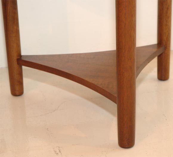 Mid-20th Century Pair of Walnut Clover-Leaf Side Tables