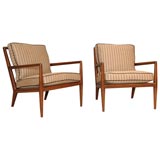 Pair Of T.H. Robsjohn-Gibbings Walnut Arm Chairs