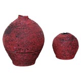 Unusual Bead Covered Ceramic Vessels
