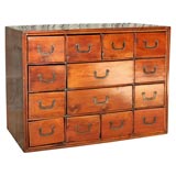 Antique Low Chest with Inset Hardware