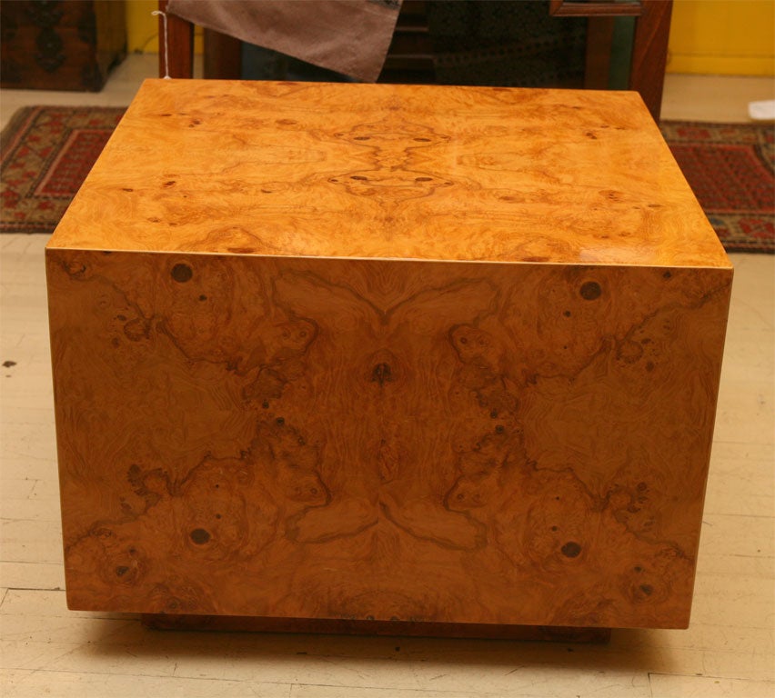 Burl wood cube coffee table