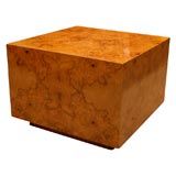 Burl wood cube coffee table