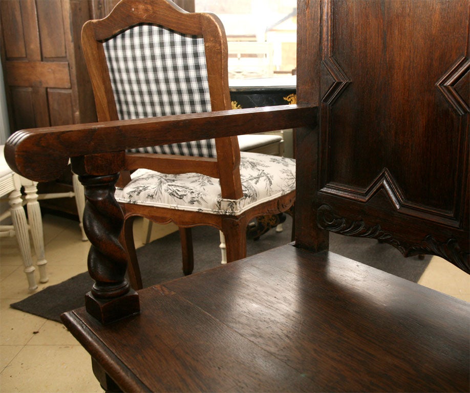 Antique Jacobean Style Flemish Hall Bench 3