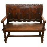 Antique Jacobean Style Flemish Hall Bench