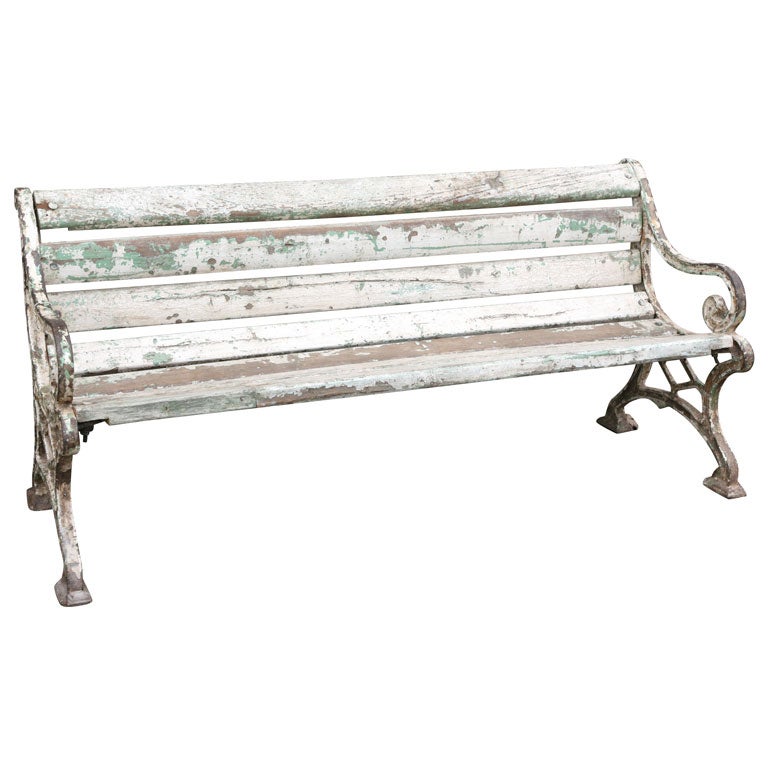 19th C Iron Framed Park or Garden Bench