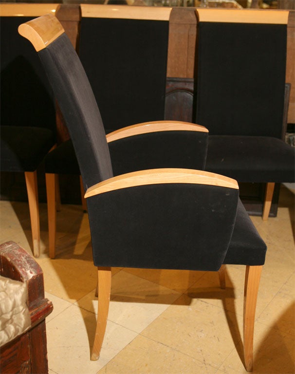 Italian Mid Century Modern HIgh Back Dining Chairs