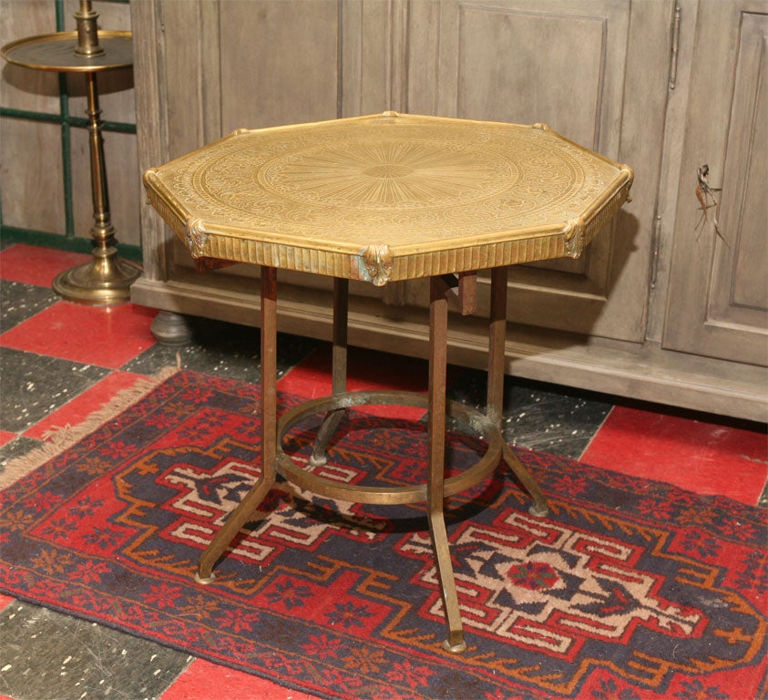 Octagon Brass Occasiional Table