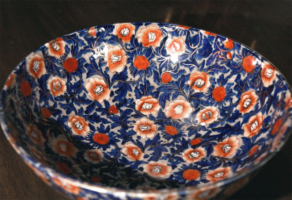 20th Century Ridgways Footed Punch Bowl-Imari Colors