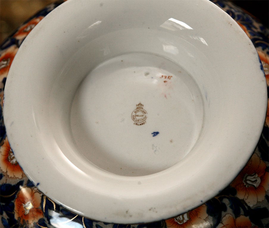 Ridgways Footed Punch Bowl-Imari Colors 1