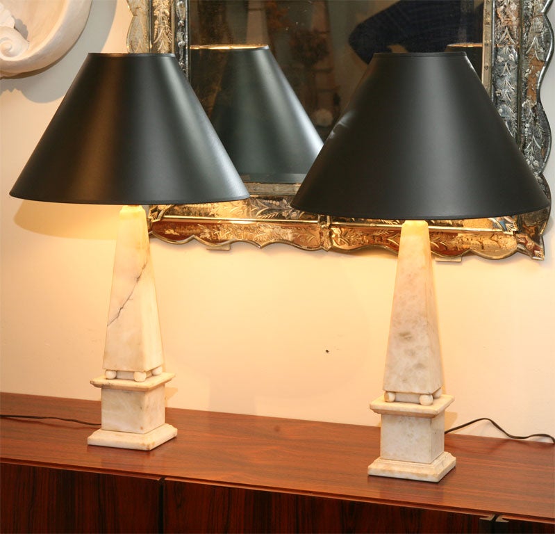 Pair of Obelisk Lamps