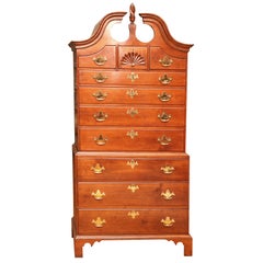 American Cherry Bonnet Top 18th Century Chest-on-Chest