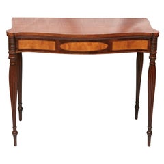 New England  Federal Inlaid Card Table