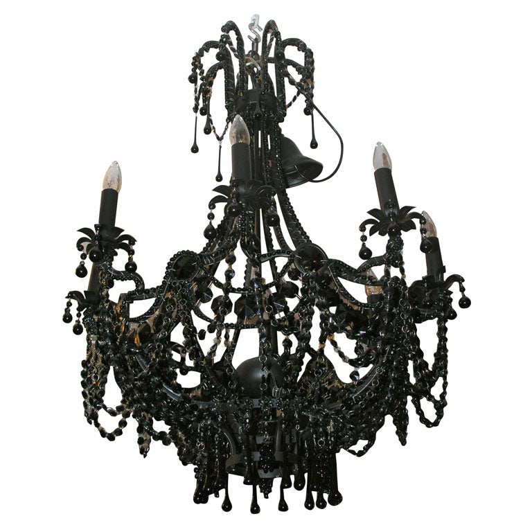 Jet Black Crystal Chandelier