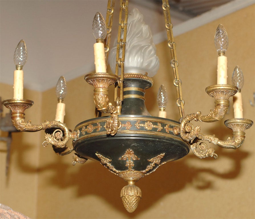 French Late 19th Century Empire Style Chandelier For Sale