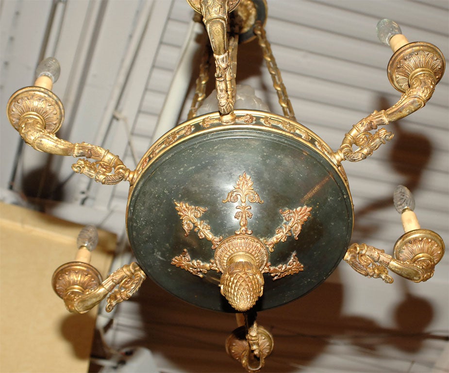 Late 19th Century Empire Style Chandelier For Sale 2