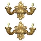Pair of  Plaster Two Arm French Sconces