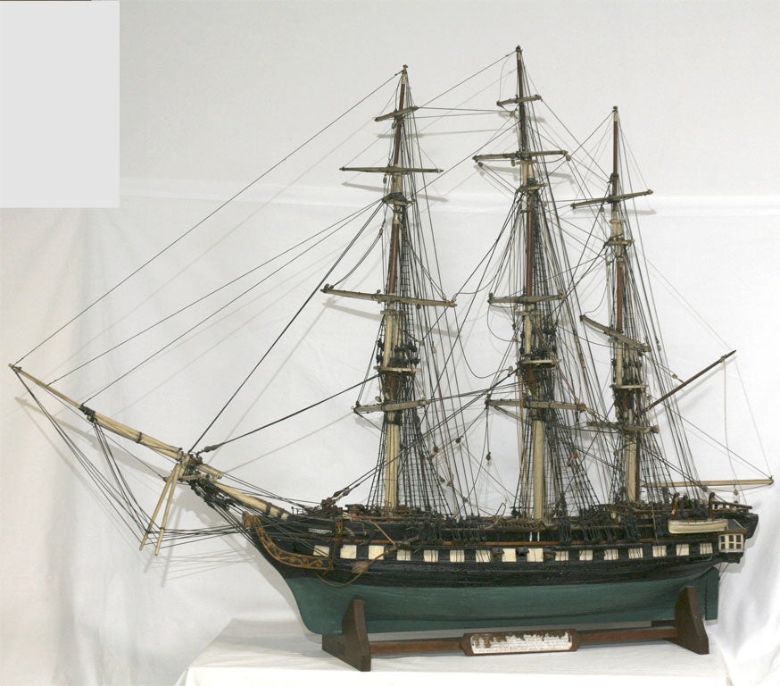 Ship Model of USS Constitution, restored in the Boston Navy yard, Charlestown Ma. C.1865-1871.Very detailed piece in beautiful condition.