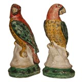 Antique Pr.Chalkware Parrots