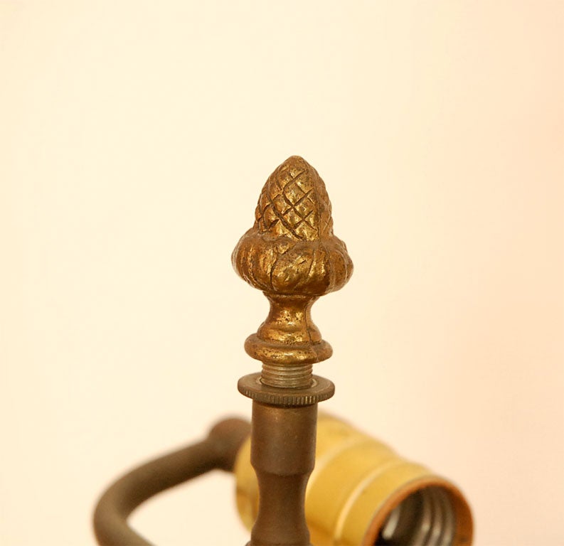 19th Century French 19thC bronze dore desk lamp