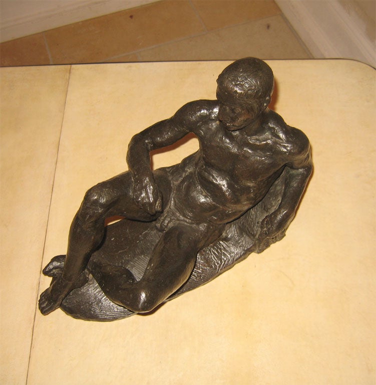 Mid-20th Century 1931 Bronze Statue by Athanase Apartis For Sale