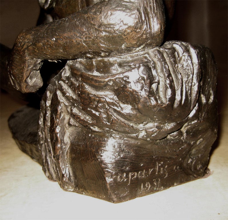 1931 Bronze Statue by Athanase Apartis For Sale 2