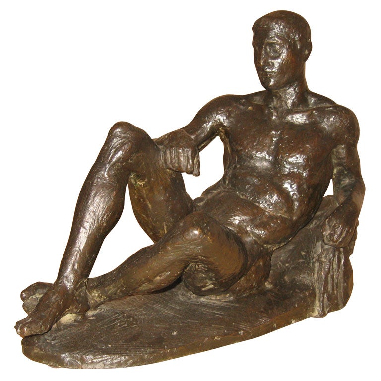 1931 Bronze Statue by Athanase Apartis For Sale