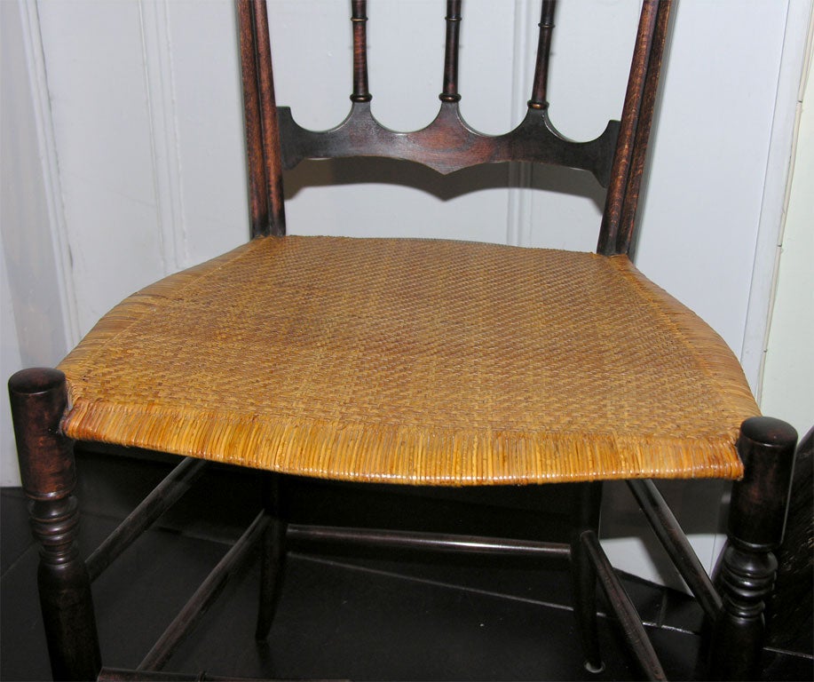 Rattan Set of Four Italian Dining Chairs For Sale