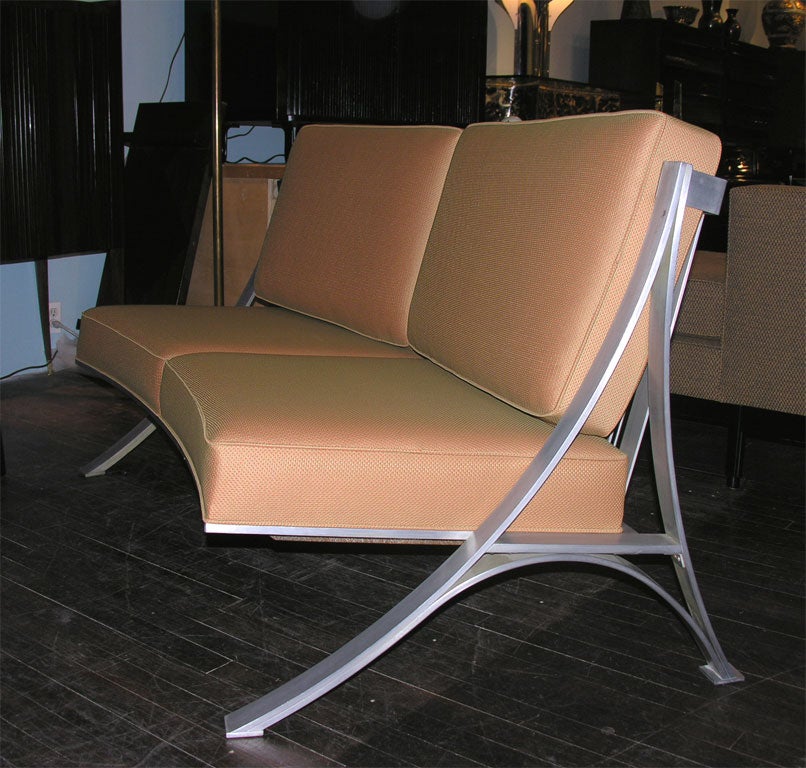 Custom Designed Curved Steel Banquette