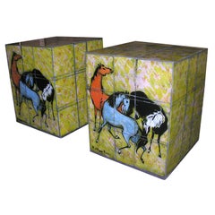 Pair of Cube Side Tables by Paul Laszlo