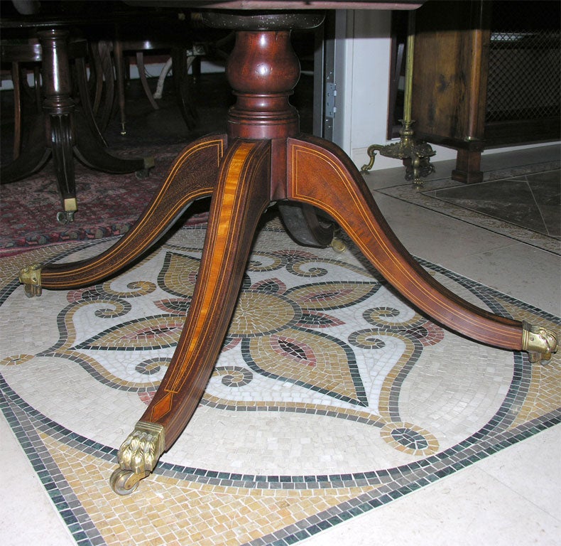 Unusual Regency mahogany cross banded library table, ca 1810