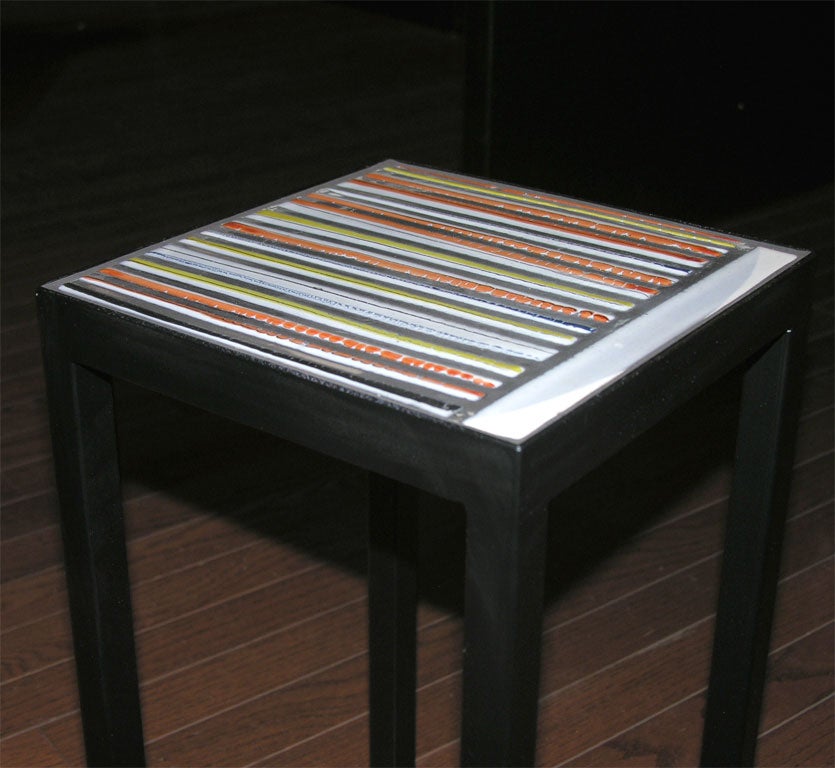 Baby Side Tables with Vintage Tiles by Roger Capron