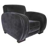 Vintage Art Deco Club Chair by Modernage in Black Mohair