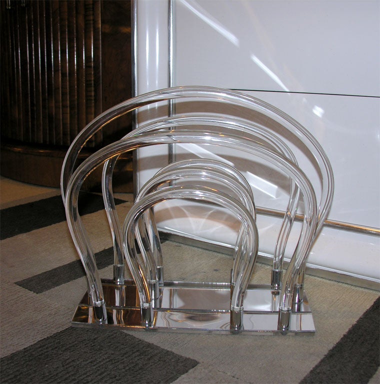 Lucite Magazine Stand by Dorothy Thorpe