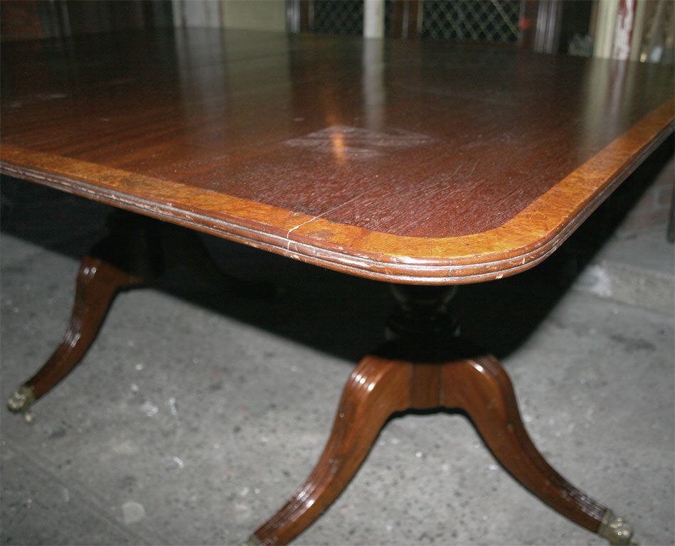 English Antique   Two Pedestal Dining Table For Sale