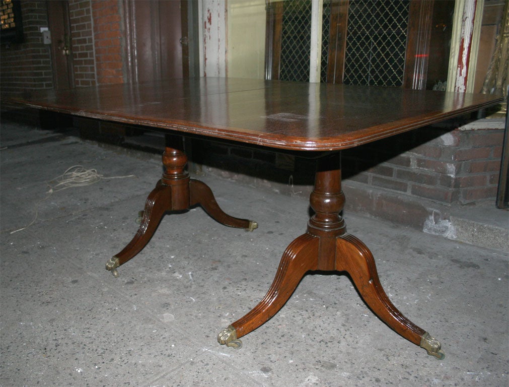 Mahogany Antique   Two Pedestal Dining Table For Sale