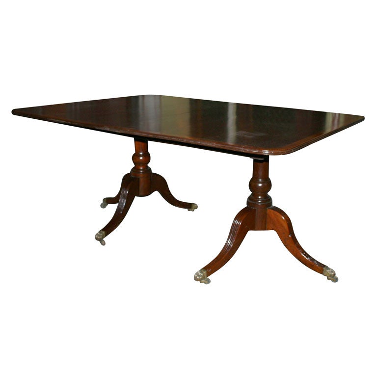 Antique   Two Pedestal Dining Table For Sale