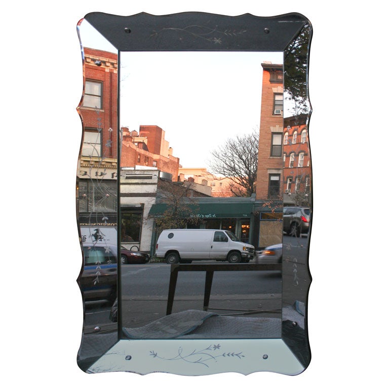 Large Etched Mirror For Sale