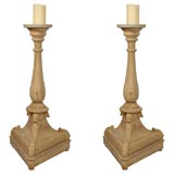 Antique 19th Century French Pair of Pine Pedestal Columns