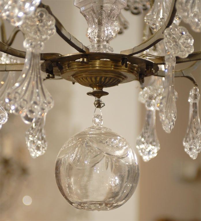 19th Century French Crystal Chandelier Circa 1890