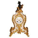 Vintage French Louis XV Style Marble Clock