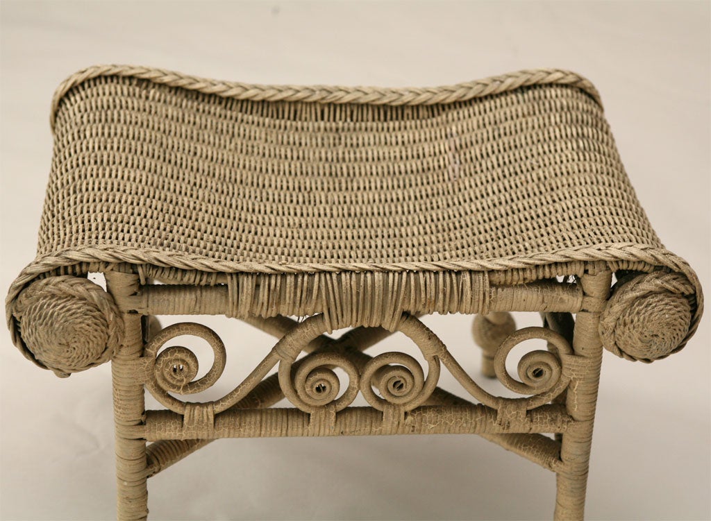 VICTORIAN WICKER OTTOMAN 1