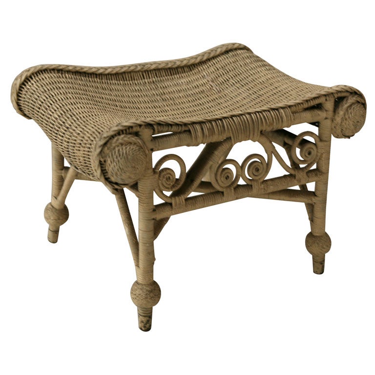 VICTORIAN WICKER OTTOMAN