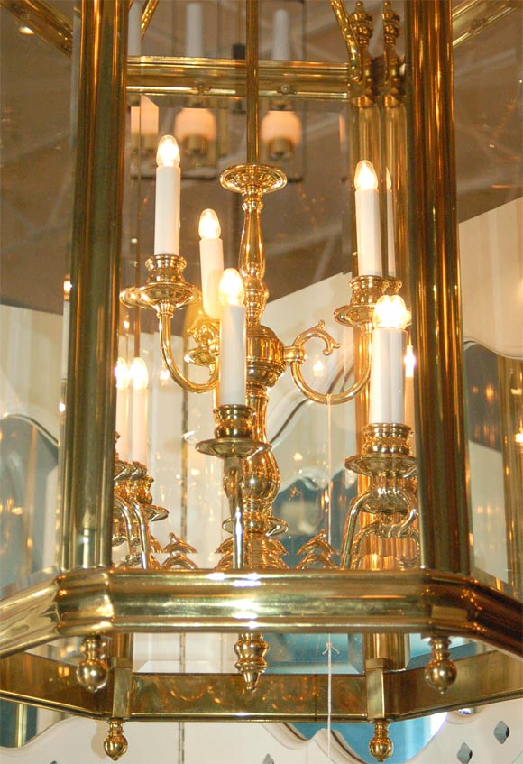Late 20th Century Monumental Baldwin Brass Hall Chandelier